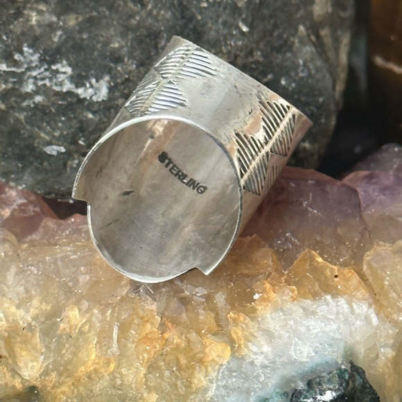 Turquoise sleeping beauty statement southwestern sterling silver ring - Picture 4 of 5